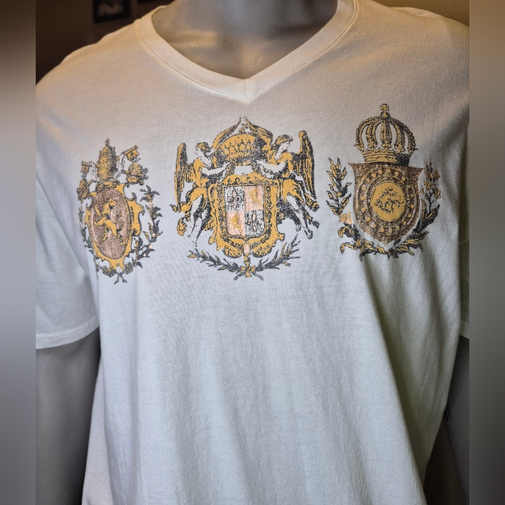 Express White Graphic V-Neck T-Shirt